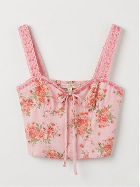 Thirty Thirty Floral Milkmaid Bustier Crop Top - Small